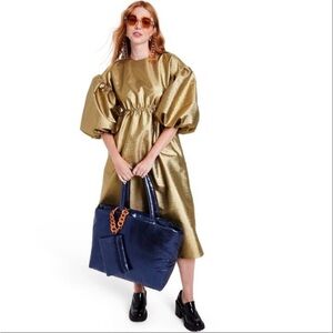 NWOT Kika Vargas x Target Gold Puff Sleeve Dress Size XL